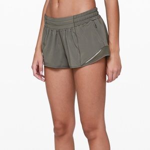 Green Lululemon Hotty Hot 2inch Shorts
